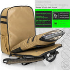 Xtreme Sight Line ~ Versa Backpack ~ Removable Faraday Sleeve fits up to a 16" Laptop ~ Heavy-Duty, Lightweight, Foam Padded & Multiple Large Compartments ~ 1000D Nylon/Spacer Mesh ~ Coyote Brown
