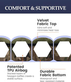 Inflatable Sleeping Pad for Camping, Extra-Thick 4.75" Single Air Mattress with Soft Velvet Top, Machine Washable, Family Lightweight 4-Season Pad for Traveling & Hiking, Green