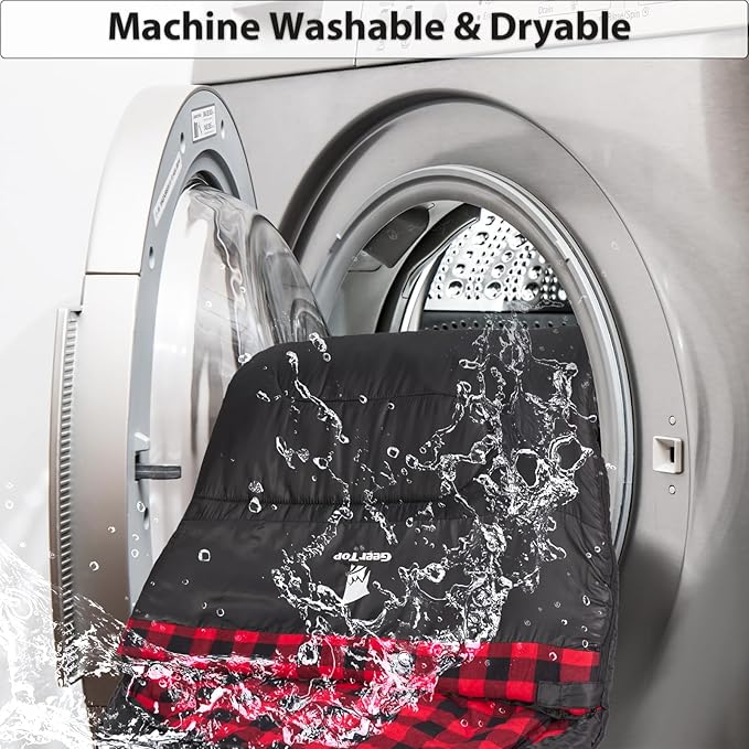 GEERTOP Flannel Sleeping Bags for Adults Big & Tall People Portable Cold Weather Envelope XXL All Seasons Camping Sleeping Bag