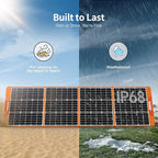 Upgraded 200W Portable Solar Panel for Power Station Generator, 18V Foldable Waterproof IP65 Solar Cell Charger with Adjustable Kickstand and MC-4 Cable for Laptop Outdoor Camping Boat Lawn RV Trip