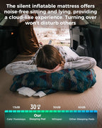 Kingcamp FLEXIREST 5.0 Sleeping Pad for Camping, PVC-Free Air Inflatable High Support Compact Camping Mattress with Pump Sack for Glamping Tent Cot Car Travel, Double