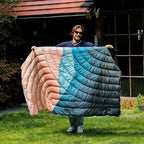 Camping Blanket,Lightweight Puffy Printed Camping Blanket Packable Outdoor Blanket for Camping,Traveling, Stadium, Hiking, Picnics