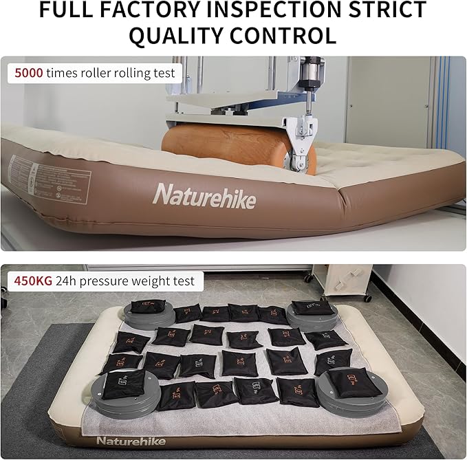Naturehike Compact King Size Air Mattress with Electric Built-in Pump, 79 * 71in Extra Wide 2-min Quick Inflatable Mattresses for Home, Camping, Guests, Travel, Morning View Series