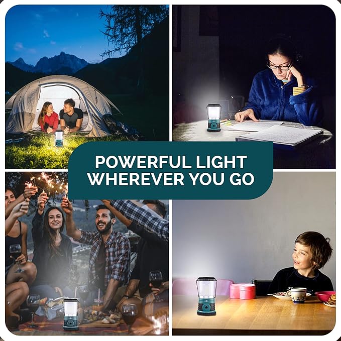 Blazin' Sun Rechargeable LED Lantern 1500 Lumen | 4000mAh Portable Camping Lantern | Hurricane, Emergency, Storm, Power Outage Light | 4 Modes | Runs Up to 25 Hours