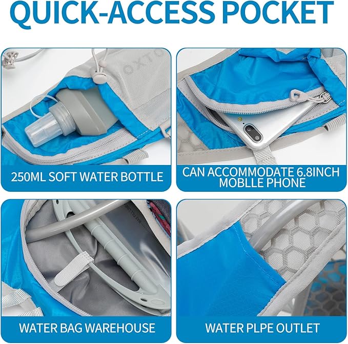 Hydration Pack Backpack, Lightweight Water Backpack with 2L Leakproof Hydration Bladder Daypack for Men Women,Running Hydration Vest for Outdoor Trail