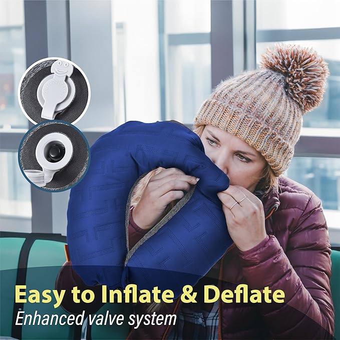 TREKOLOGY Travel Neck Pillow for Plane - Premium Airplane Neck Pillow for Sleeping - Ultimate Neck Support for Long Flights - Best Rated Travel Pillow, Comfortable Neck Rest for Airplane & Travel