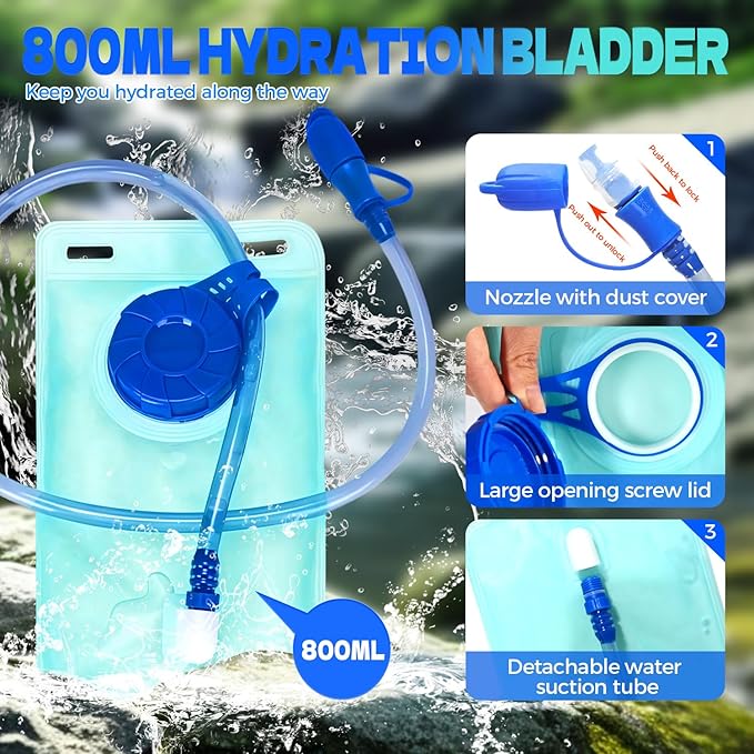 Running Hydration Vest Backpack Chest Bag with 800 ML Water Bladder, Minimalist Lightweight Running Vest for Women Men with Phone Holder, Extra Storage for Hiking Cycling Marathon