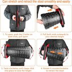 Boreeman Upgraded Collapsible Stool, Square Portable Stool, Lightweight Yet More Sturdy with Load Capacity 400lbs, Perfect for Camping Fishing Hiking BBQ (Square Red)