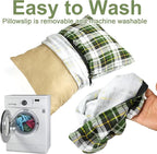 Outdoor Camping Pillow Lightweight, Compressible, Flannel Travel Pillow Cases, Washable Removable Pillow Cover Camping and Backpacking Green