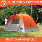 Happy Travel Camping Tent, 4/6 Person Dome Tents for Camping with Rainfly, Waterproof Clip Easy Setup Portable Family Tent with Mesh Windows, 20% More Headroom Backpacking Tents for Camping & Hiking