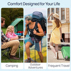 Cooling Shredded Memory Foam Travel & Camping Pillow Large, Adjustable College Dorm Pillow for Home-Like Comfort,Compressible Portable & Medium Firm Neck Support, Ideal Sleeping, Car, Airplane