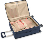Briggs & Riley 26" Medium Expandable Spinner - Checked Luggage for Travel, Suitcases with Wheels, Softside Rolling Bag for Men & Women, Self-Repairing Zipper - Baseline Collection, Navy