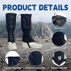 1 Pairs Gators for Hiking Boots,Adjustable Leg Gaiters for Women and Men Boots, Waterproof and Breathable Trail Gaiters for Hiking, Snow and Garden Weeding