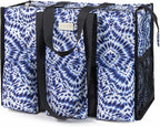 TOPDesign Utility Water Resistant Tote Bag with 13 Pockets, Top Zipper Closure & Thick Bottom Support, for Working Women