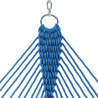 Hatteras Hammocks Deluxe Coastal Blue Duracord Rope Hammock with Free Extension Chains & Tree Hooks, Handcrafted in The USA, 450 LB Weight Capacity, 13 ft. x 60 in