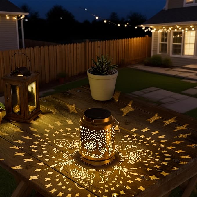 Flamingo Solar Lantern for Garden Outdoor Decor – Hanging Metal Light Decoration for Patio, Yard, Lawn, Pathway, Backyard – Birthday Gift for Mom, Women, Grandma