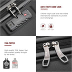 Kono 20'' Carry on Luggage Lightweight with Spinner Wheel TSA Lock Hardside Luggage Durable Small Carry on Suitcase Black