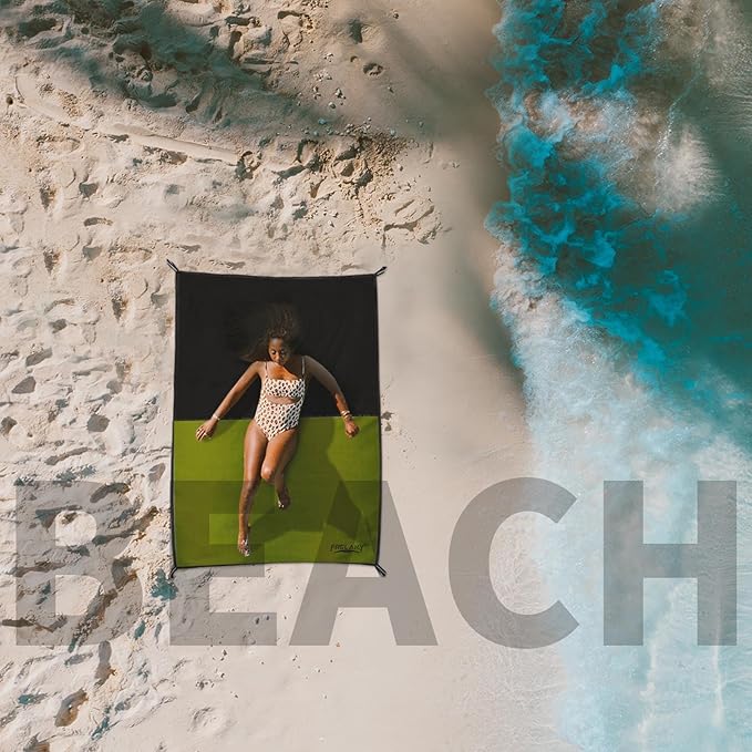 Frelaxy Pocket Picnic Blanket, Waterproof Sandproof Beach Mat, Compact Camping Tarp for Festivals, Hiking, Travel, Outdoor Recreation