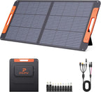 100 Watt Portable Solar Panel with Solar Angle Guide,Camper Essentials,20V Foldable Solar Charger for Power Station, 23.5% High Efficiency IP67 Waterproof 2 Kickstands for Camping RV Blackout