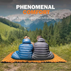 POWERLIX Double Inflatable Sleeping Pad - Camping Mattress for Backpacking, Hiking Traveling, Compact Camping Sleeping Mat for 2 Person, Portable Ultralight Camping Pad Air Mattress Orange