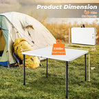 34" Camping Table, Portable Square Camping Card Table with Collapsible Legs & Carrying Handle, Plastic Tables for Outdoor Cooking,Camping,Picnic, Office, Party, White