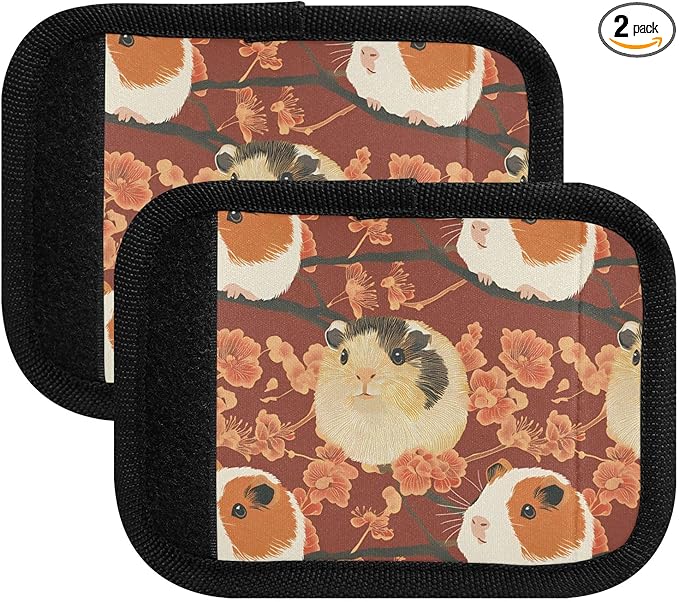 Guinea Pig Cavy Luggage Handle Wrap for Suitcase Luggage Tags Handle Covers Identifiers Soft Decorations Travel Accessories 2 Pack
