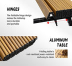 Portable Adjustable Camping Table - Sturdy Aluminum, Oversized Foldable Surface for Outdoor Picnic, BBQ, and Indoor Use,Silver