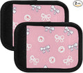 Bowknot Cat Paw Print Pink Luggage Handle Wrap for Suitcase Luggage Tags Handle Covers Identifiers Soft Decorations Travel Accessories 2 Pack