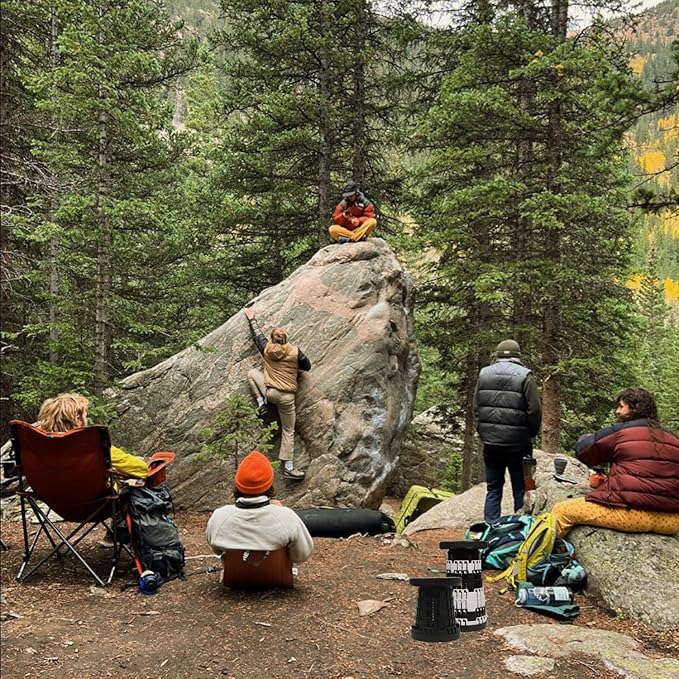 2025 Collapsible Stool Chair, Upgraded Folding Stool for Adults Lightweight, Sturdy, Adjustable, Portable, Foldable Seat Sturdy Stools for Outdoor Camping Fishing Hiking Gardening BBQ