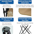 Folding Camping Chair with Canopy, Portable Outdoor Beach Chair for Fishing, BBQ, Picnic, Backyard, Lightweight Sun Shade Chair with Cup Holder, Khaki