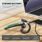 Bluetooth Headset, Wireless Bluetooth Earpiece V5.0 Hands-Free Earphones with Built-in Mic for Driving/Business/Office, Compatible with iPhone and Android (Green)
