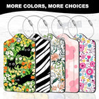 2Pack Luggage Tags for Suitcases, Cute Unique Pu Leather Cruise Luggage Tag with Privacy Cover ID Label Address Card and Metal Ring Suitable for Women Men Kids Travel Bag Pink Large Flower