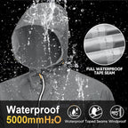 APEXUP Packable Rain Jacket Men with Reflective Zipper, Lightweight Waterproof Raincoat, Mens Rain Jacket for Outdoor Sports