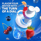 Cirkul 22oz. BPA-Free Plastic Water Bottle Starter Kit with Blue Lid, 3 Flavor Cartridges (1 LifeSip Fruit Punch, 1 FitSip Mixed Berry, 1 GoSip Black Cherry) Zero Calories and No Sugar