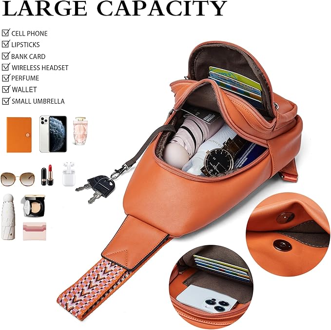 Sling Bag Crossbody Bags for Women Small Cross Body Bag Fanny Packs Chest Sling Purse for Daily Travel Leisure Sport