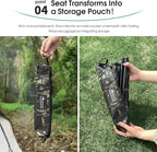 MOON LENCE Collapsible Camp Stool, Compact & Small Storage Size, Folding & Portable Outdoor Stool for Camping, Fishing, Travel, Gardening, Weight 1.3 Lbs with Carry Bag (Camouflage, L 14'')