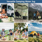 Camping Water Jug 2.1 Gallon Collapsible Water Container Portable Water Bag for Travel Outdoor Hiking BPA Free Lightweight (Beige (2.1Gal), 2)