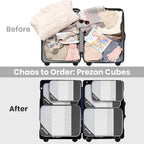 8 Set/6 Set/4 Set Compression Packing Cubes for Travel, Lightweight Vacation Travel Essentials, Travel Accessories for Suitcase Organizer Bags Set, Durable Luggage Organizer