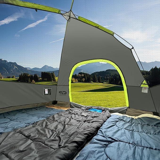 CAMPROS CP Tents for Camping 4 Person Tent Waterproof Windproof Double Layer Camping Tent, Easy Setup Dome Tent with Large Mesh Windows & Wider Door for Outdoor Camping & Hiking