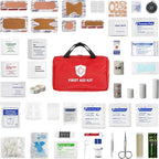 First Aid Kit - Trauma Kit with Essential Emergency Medical Supplies, Waterproof Travel First Aid Kit, Simple and Portable Emergency Kit for Home, Dorm, Outdoor, Car (Bright red)
