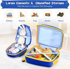 HONEY JOY Kids Luggage, 12" Toddler Backpack & 16" Travel Suitcase with Wheels, Lightweight Toddler Girls Suitcase, Durable ABS Hardshell, 2Pcs Carry On Luggage Set for Boys Girls