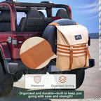 Himal Outdoors Spare Tire Trash Bag, Spare Tire Storage Bag,SUV Trunk Organizer for Outdoor Off-Road Recovery Gear,Beige