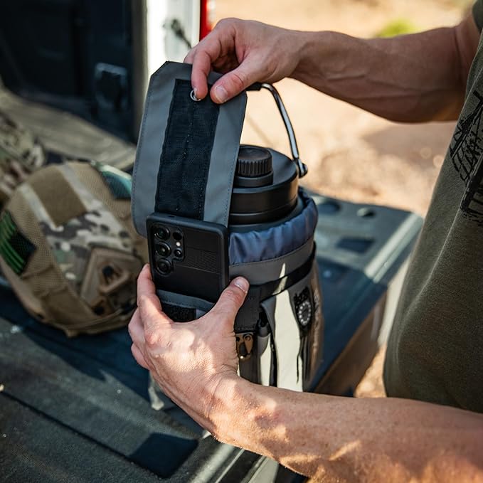 Iron Infidel Battle Bottle - One Gallon Insulated Water Bottle with Dual Carry Handles - 128 oz Tactical Stainless Steel Water Jug & Rugged Extra Large Sleeve With Storage (Betsy 128 Ounces)