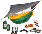 XL 2 Person Camping Hammock with Mosquito Net & Rain Fly - Compact Double Hammock with Bug Net, Tarp, Pocket, Tree Straps & Heavy Duty Carabiners - Parachute Grade Nylon Holds Over 600lbs