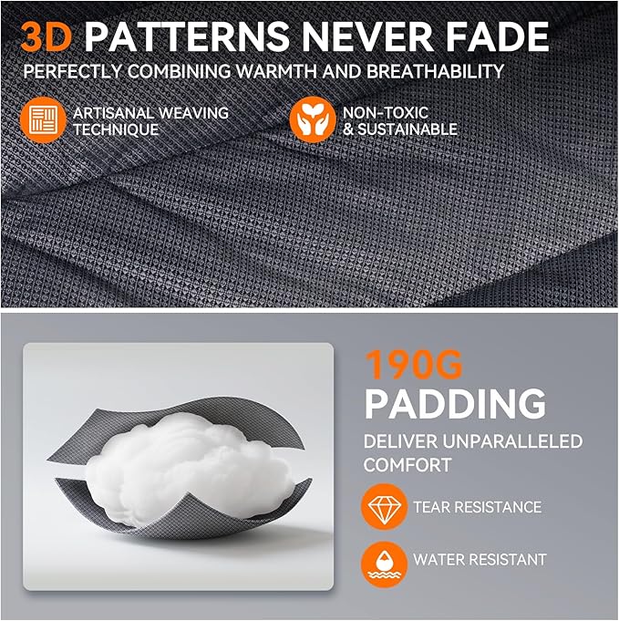 Heated Double Camping Chair, Heated Camping Chair with 3 Adjustable Temperatures and 4 Heating Zones,Portable Heated Chairs Outdoor Sports Support 650lbs（Battery Not Included）