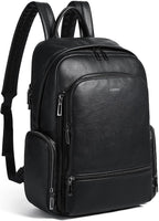 Leather Backpack for Women, Fits 15.6 Inch Laptop, Soft Vegan Leather Backpack for Travel and Daily Use, Black