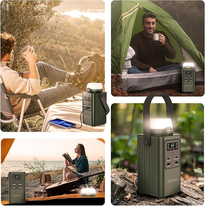 Alpatronix Camping Portable Power Station 198.4Wh (62000mAh), 100W Fast Charging Power Bank with Detachable LED Lights, Outdoor Generator with LifePO4 Battery for Home Backup, Travel & Emergencies.