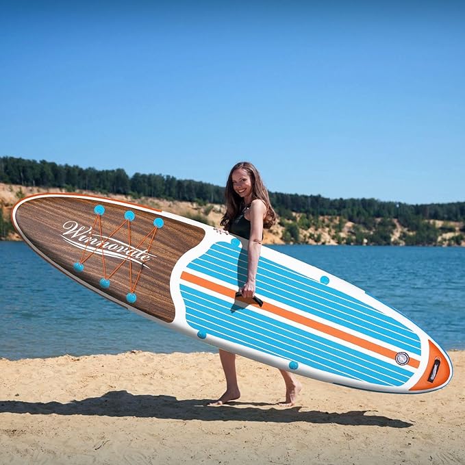 Inflatable Paddle Boards for Adults and Youth, 11'x33 Wood Grain Stand Up Paddle Board with SUP Accessories, Portable Inflatable Paddleboard for All Skill Levels,Blow Up Paddle Board as Present