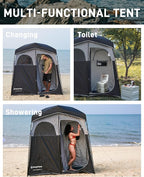 KingCamp Shower Tent, Portable Privacy Tent Outdoor Camping 1/2 Room Toilet Tents with Shower Bag & Dressing Room for Beach, Camping & Hiking