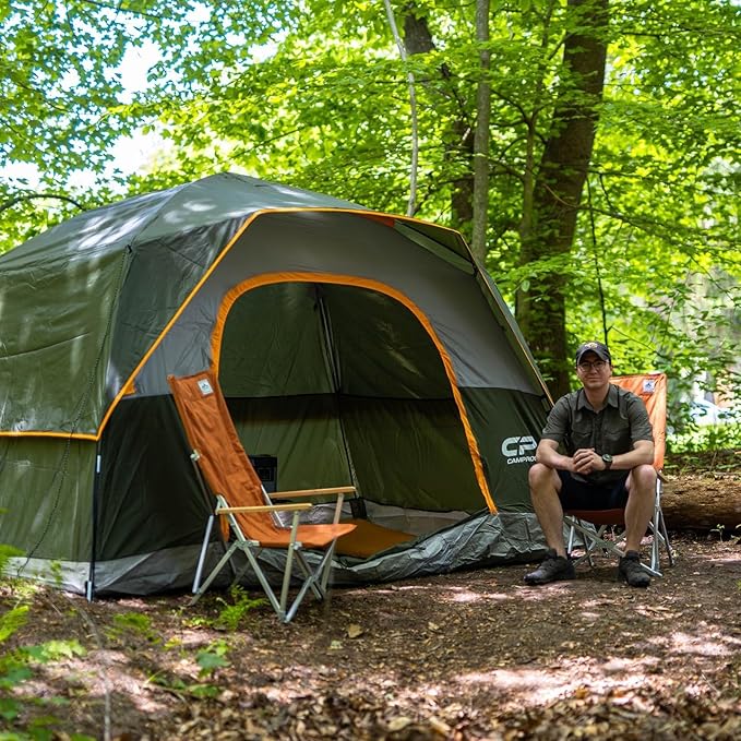 CAMPROS CP Tents for Camping 6 Person Tent Waterproof Windproof Double Layer Family Camping Tent, Easy Setup Dome Tent with Large Mesh Windows & Wider Door for Outdoor Camping & Hiking